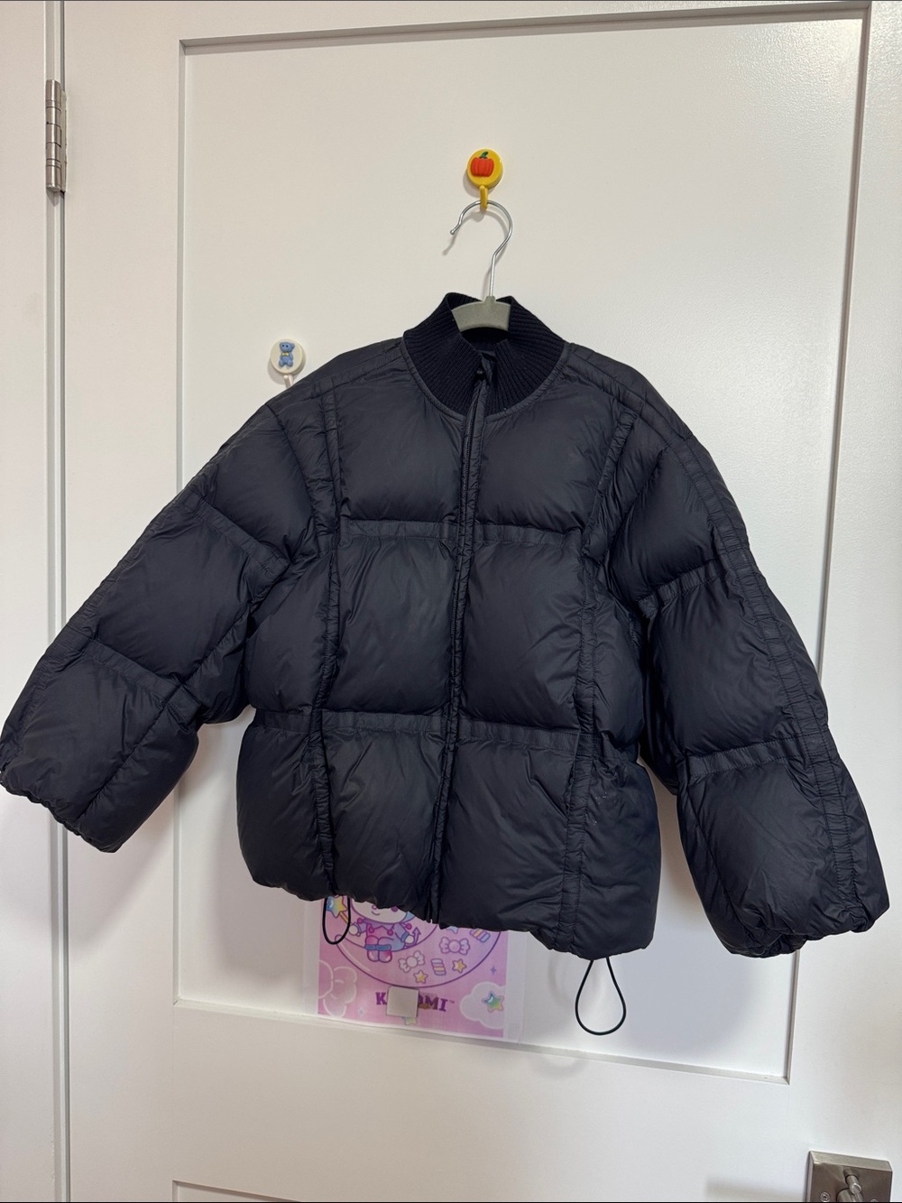 Black Down Jacket - Boxy Quilted Bomber